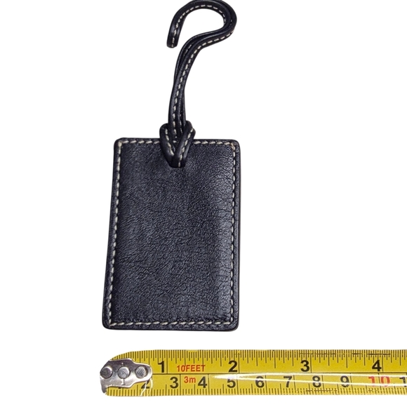 Coach Black Leather Tag with White Stitching - Picture 2 of 2